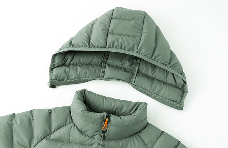 Winter Lightweight Hooded Coat With Pockets Fashion Warm Portable Zipper Jacket For Men Clothing Solid Color Outerwear