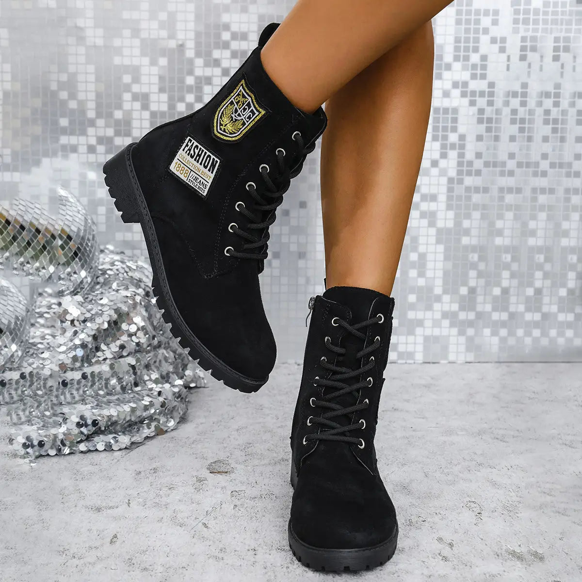 Fashion Lace-up Chunky Heels