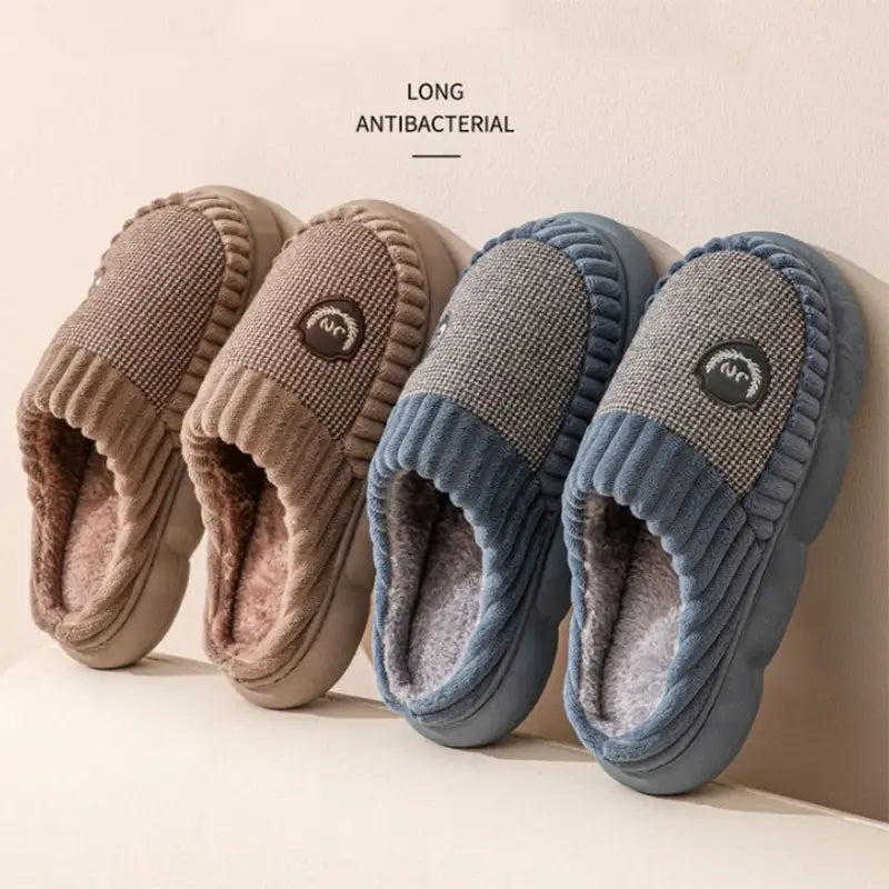 Plus Size Colorblock Plush Slippers