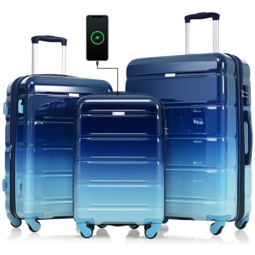 Luggage 20 Inches With USB Port 3 piece