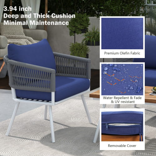 Rope Terrace Furniture Bohemian 4-Piece Set