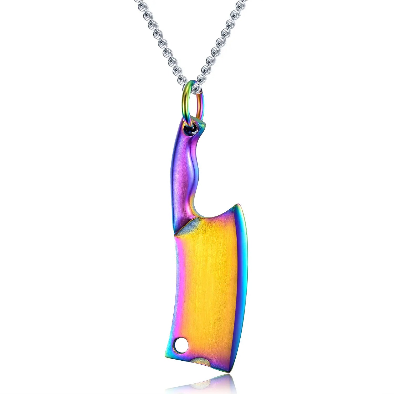 Men’s Stainless Steel Necklace Colorful Glare Classic Pendant