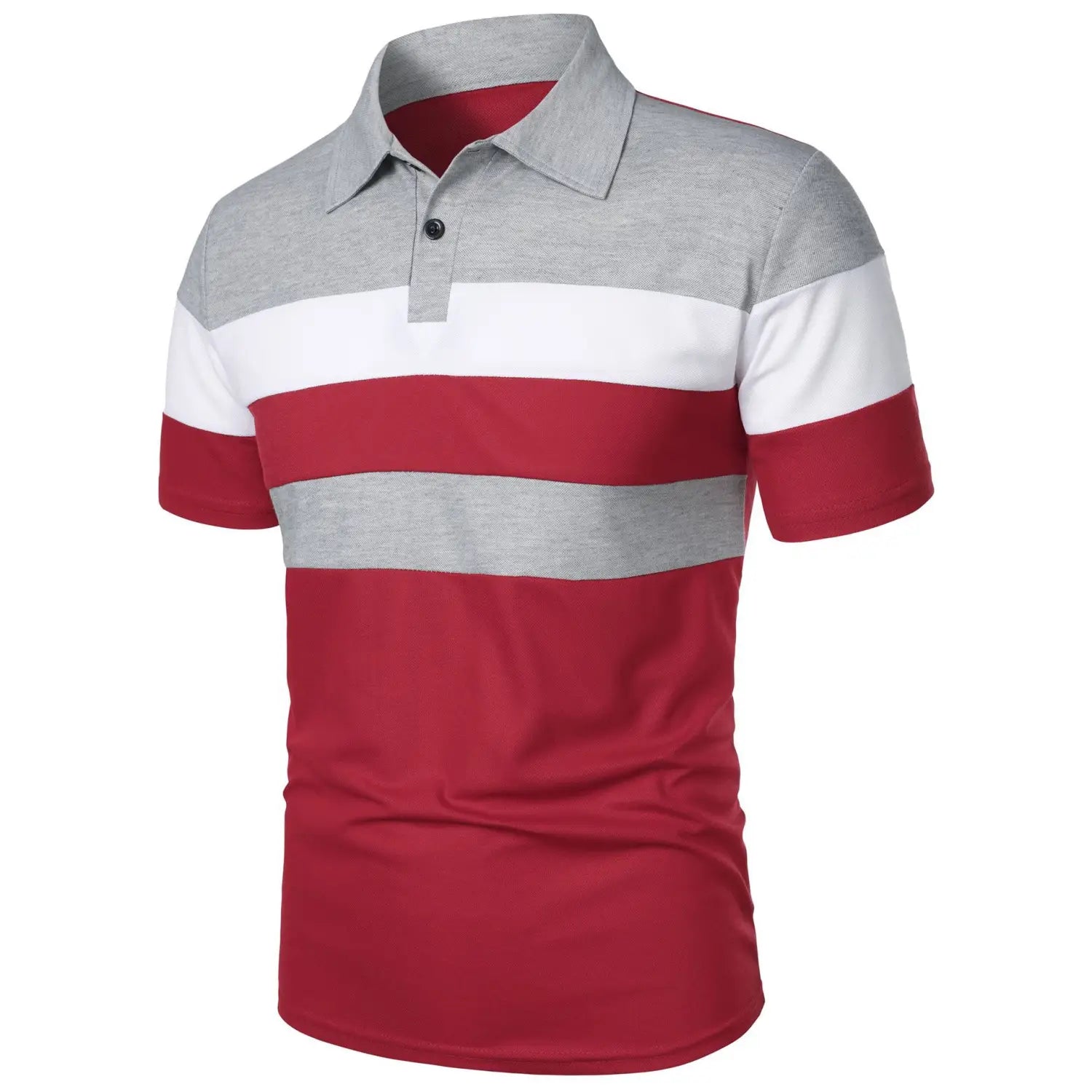 Men’s Short Sleeve Chest Three Stripes Color Matching Fashion Short Sleeve