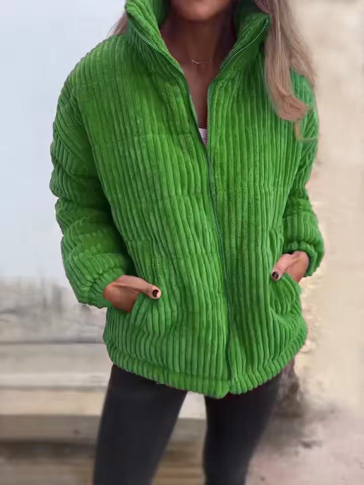 Women’s Stand Collar Long Sleeve Short Coat