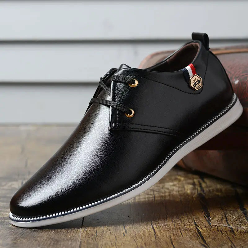 Men’s Breathable Leather Shoes With Cow Tendons And Soft Soles