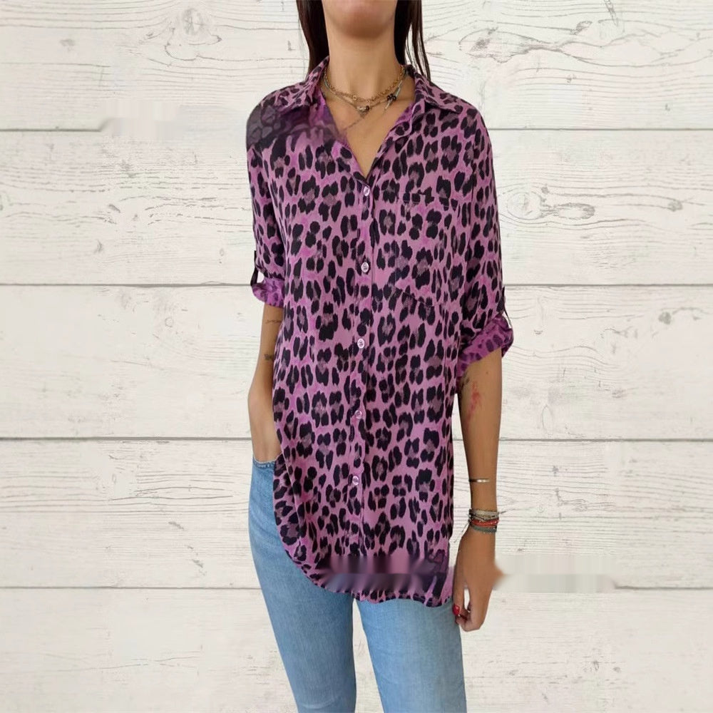 Shirt Mid-sleeve Fashion Casual Polo Collar Women's Shirt