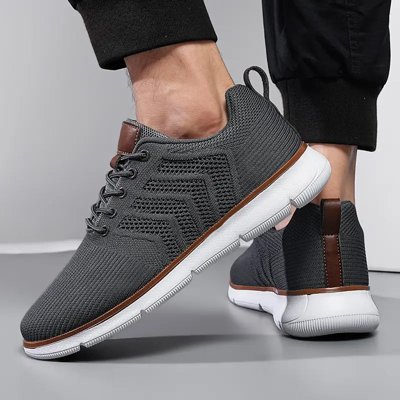 Fashion Lace-up Mesh Sneakers Casual Flying Woven Walking Sports Shoes For Men