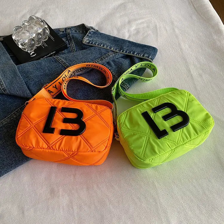 Solid Color Small Square Bags Women Fashion Underarm Bag Rhombic Sewing Shoulder Messenger Bags