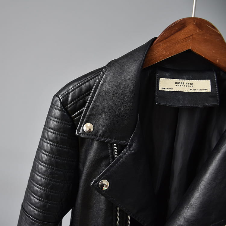 Women Washed PU Leather Jacket