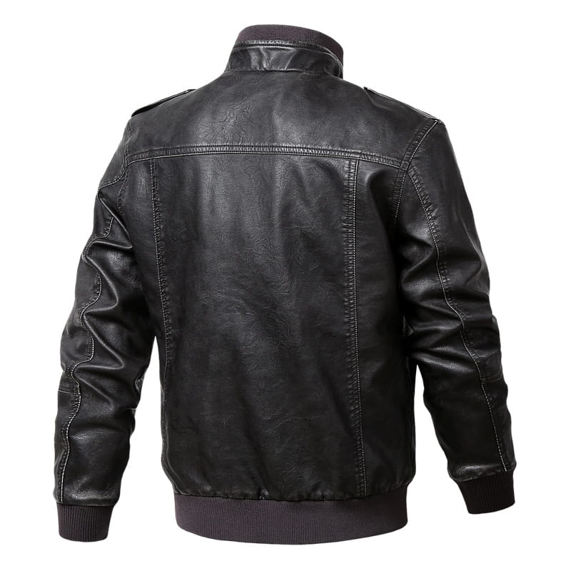 Large size men’s leather jacket