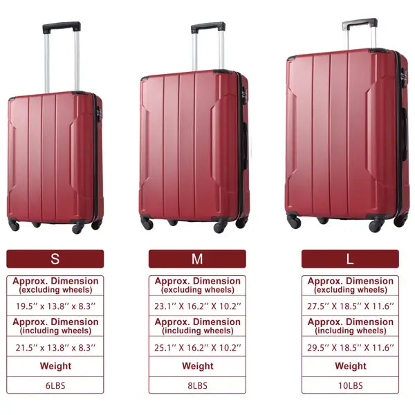 Hard Lightweight And Durable ABS Suitcase With Dual Wheels,