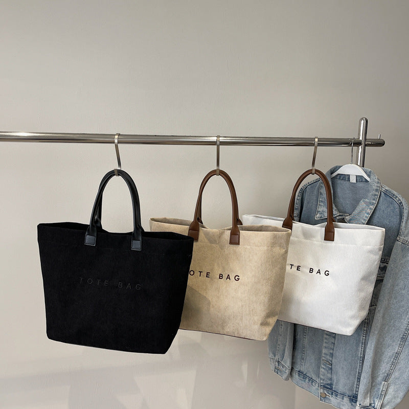 Retro Lettered Casual All-match Tote Bag