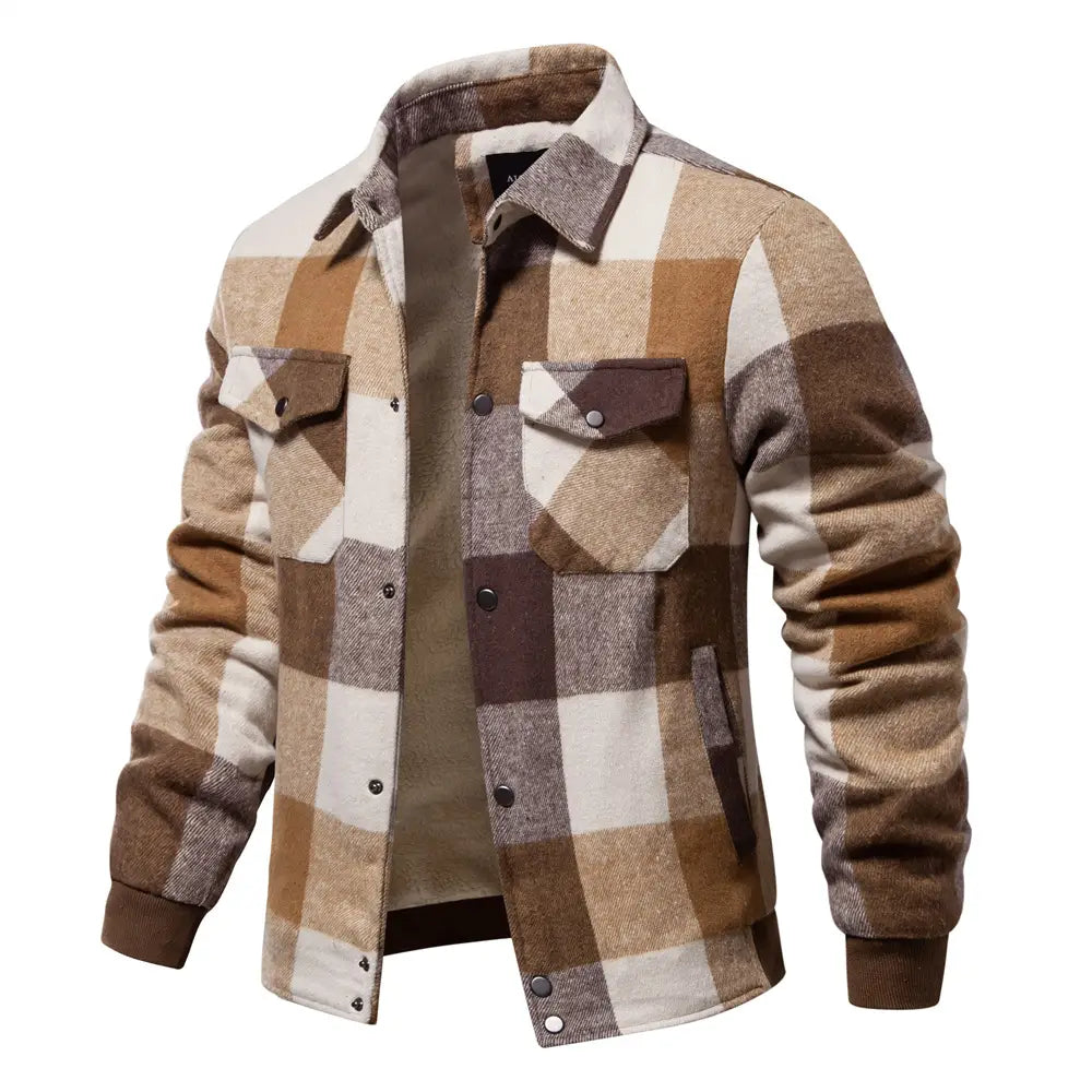 New Autumn And Winter Men’s Jacket Casual Plaid Coat