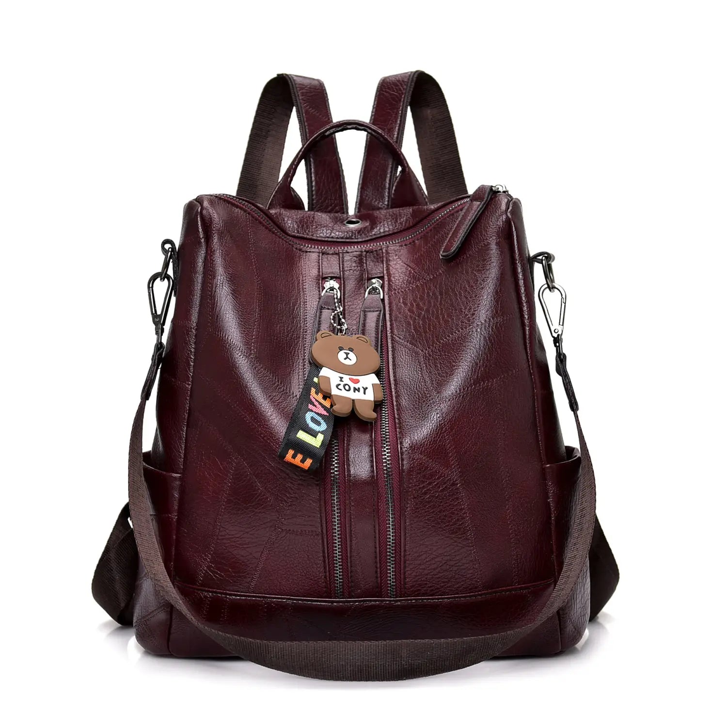 PU Stitching Leather Backpack