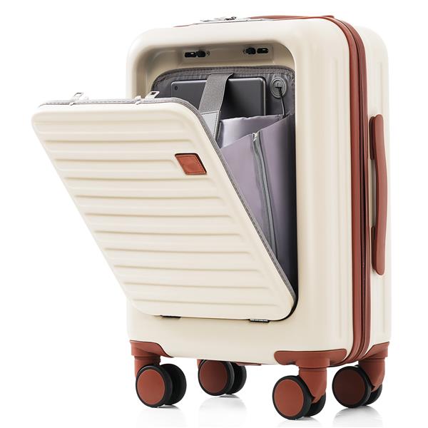 Front Opening 20 Inch Carry On Luggage With Expandable Travel Bag Set