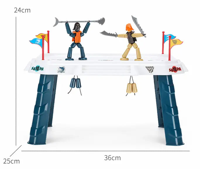 Plastic Bamboo Man Hero Two Player Battle Toy