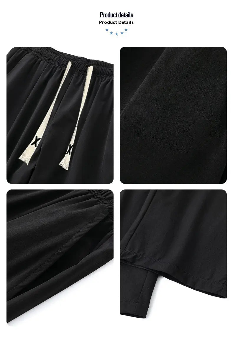 Ice Silk Pants Men’s Summer Thin Loose