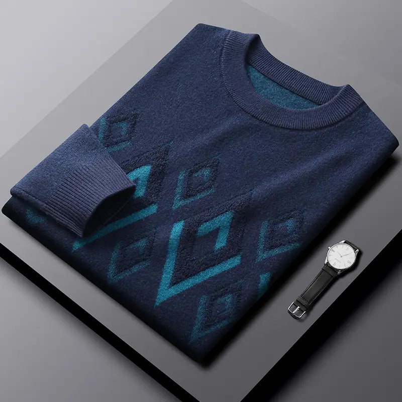 Jacquard Turtleneck Collar Sweater For Men