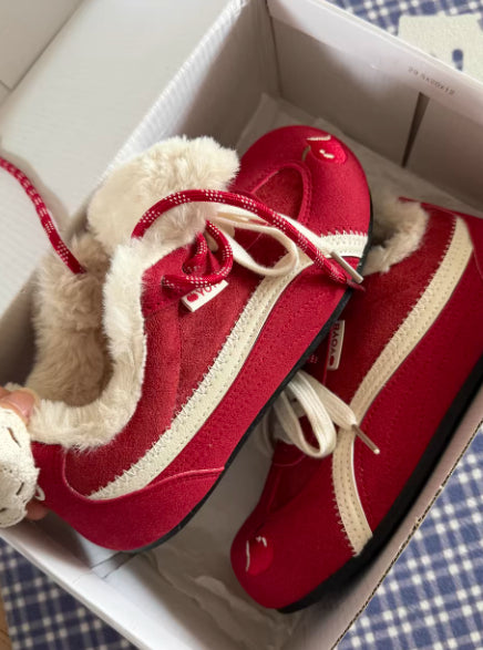 Brown Dachshund Wearing Plush Trainers