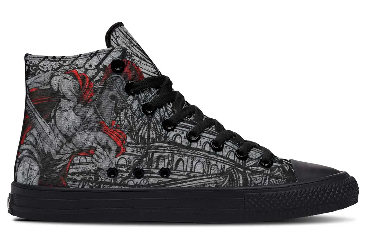 Printed Couple High Top Canvas Shoes