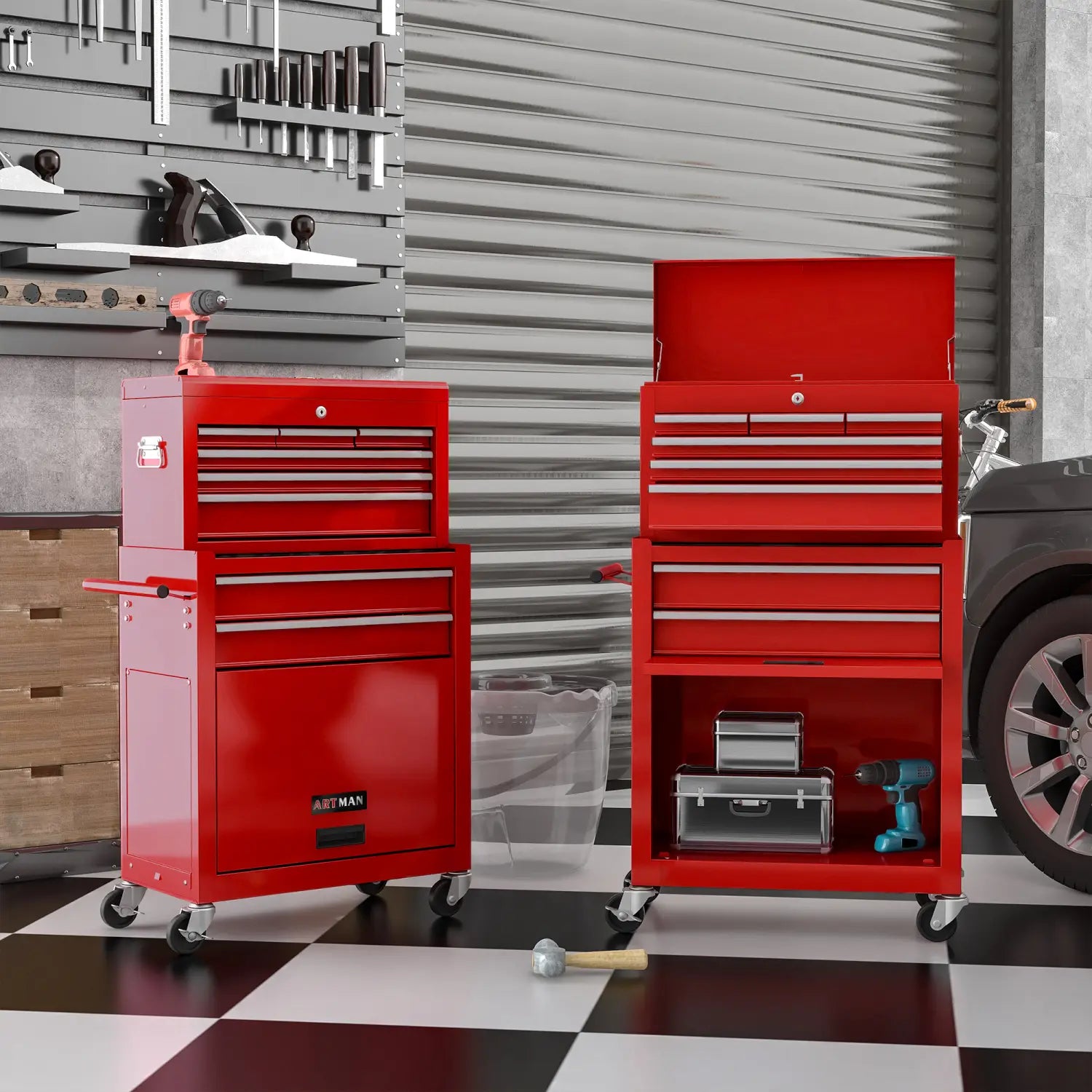 High Capacity Rolling Tool Chest With Wheels And Drawers