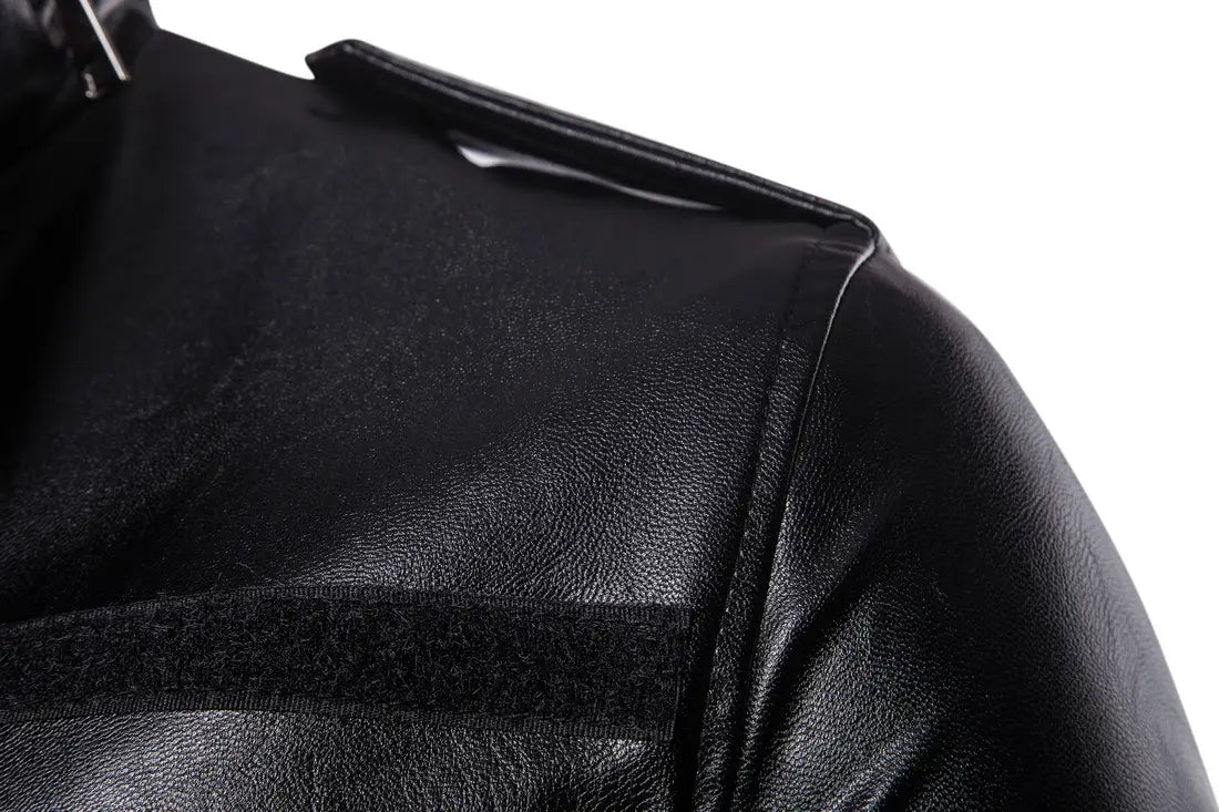 Stand-up Collar men’s Leather Jacket