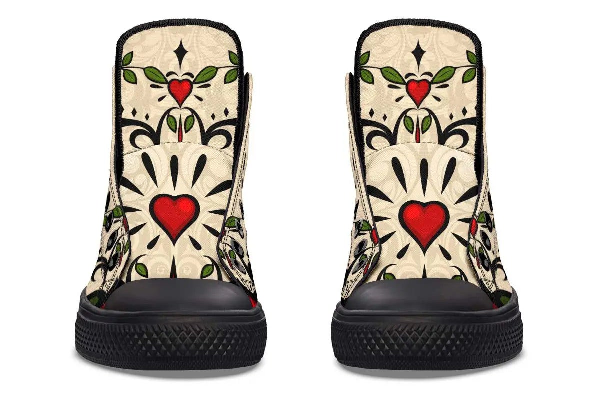 Printed Couple High Top Canvas Shoes