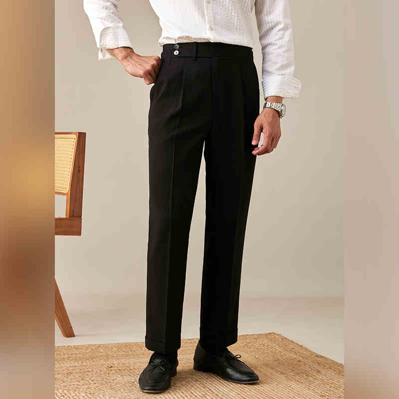 New Men’s Belt Skinny Casual Suit Pants