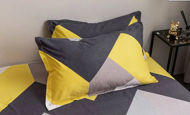 Geometric patterned bedding from Washed Cotton Student Hostel Bed Sheets collection.