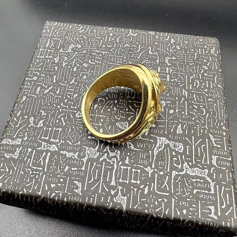 Vacuum Gold Plated Lion’s Head Men’s Ring