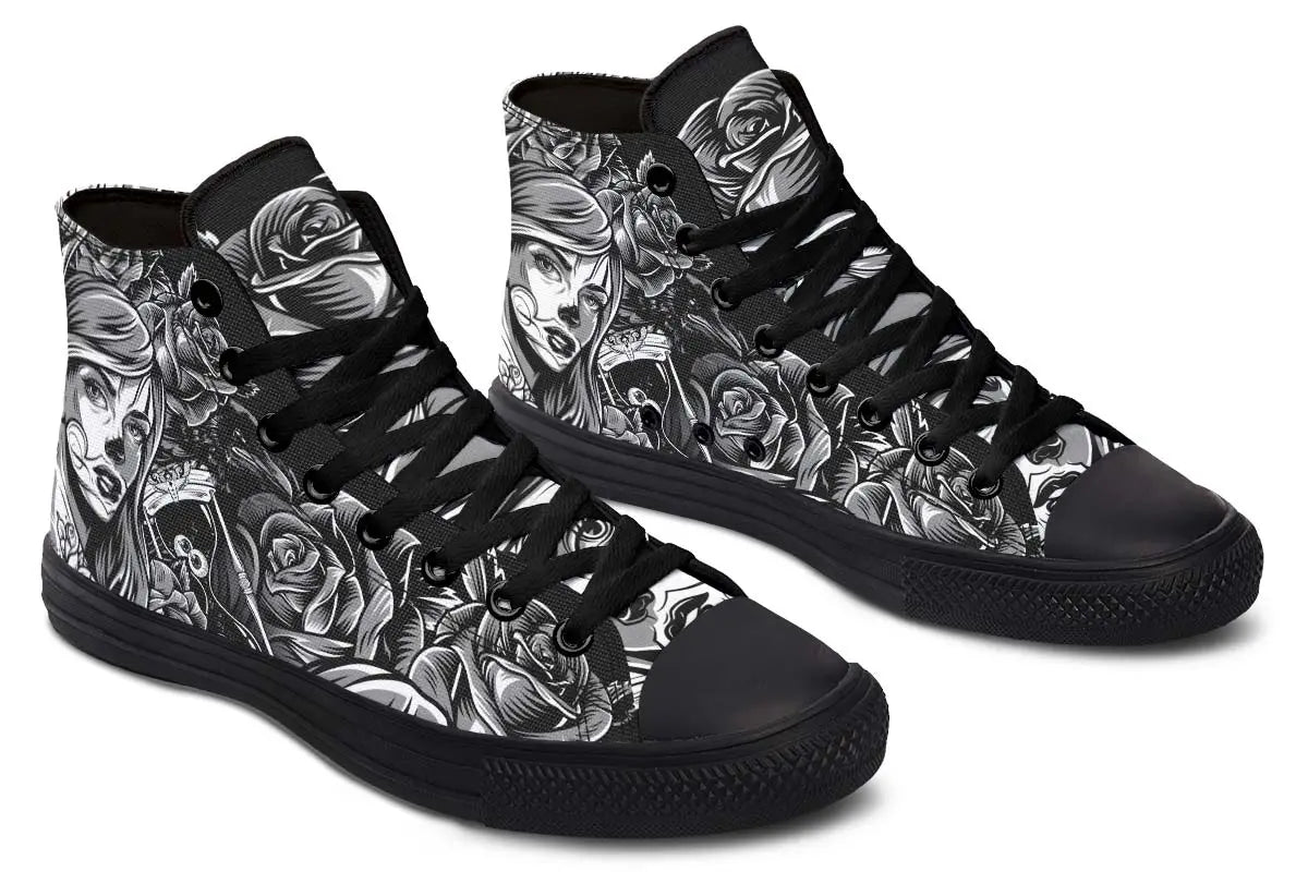 Printed Couple High-top Canvas Shoes