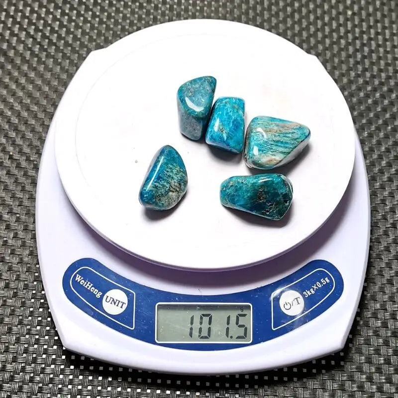 Blue Apatite Rolling Stones Polished Ornament