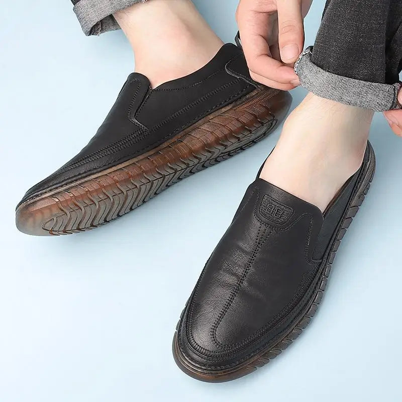 Men’s Leather Shoes Soft Bottom Beef Tendon Bottom