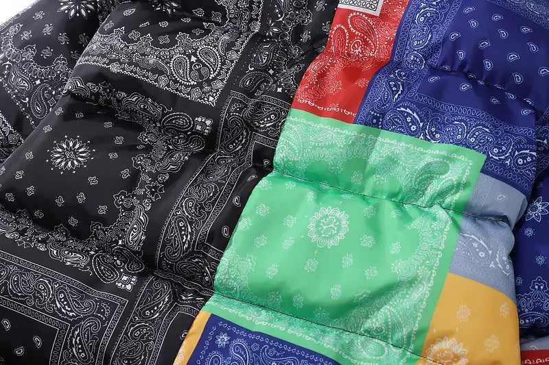 Color-blocking Thick Bread Clothes Loose Cotton-padded Jackets For Men And Women