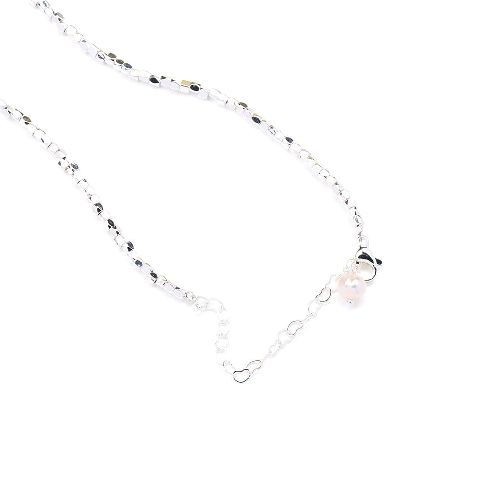 New Cute Simple Broken Silver Necklace Natural Pearl Pendant Colourful Beads Collarbone Chain Women’s Accessories
