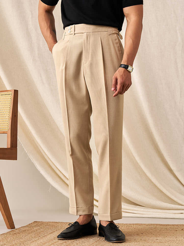 New Men’s Belt Skinny Casual Suit Pants
