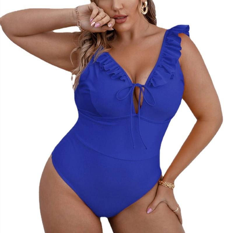 Women’s Fashion Casual Solid Color One-piece Bikini Swimsuit