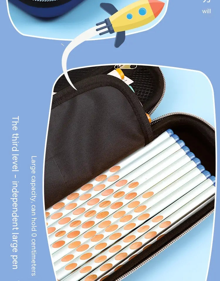 Three-dimensional Pencil Case Primary School Kindergarten Cartoon Large Capacity Pencil Case Pencil Box