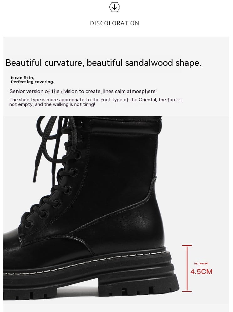 Women’s New British Style Boots Fleece-lined Thickening Plus Size
