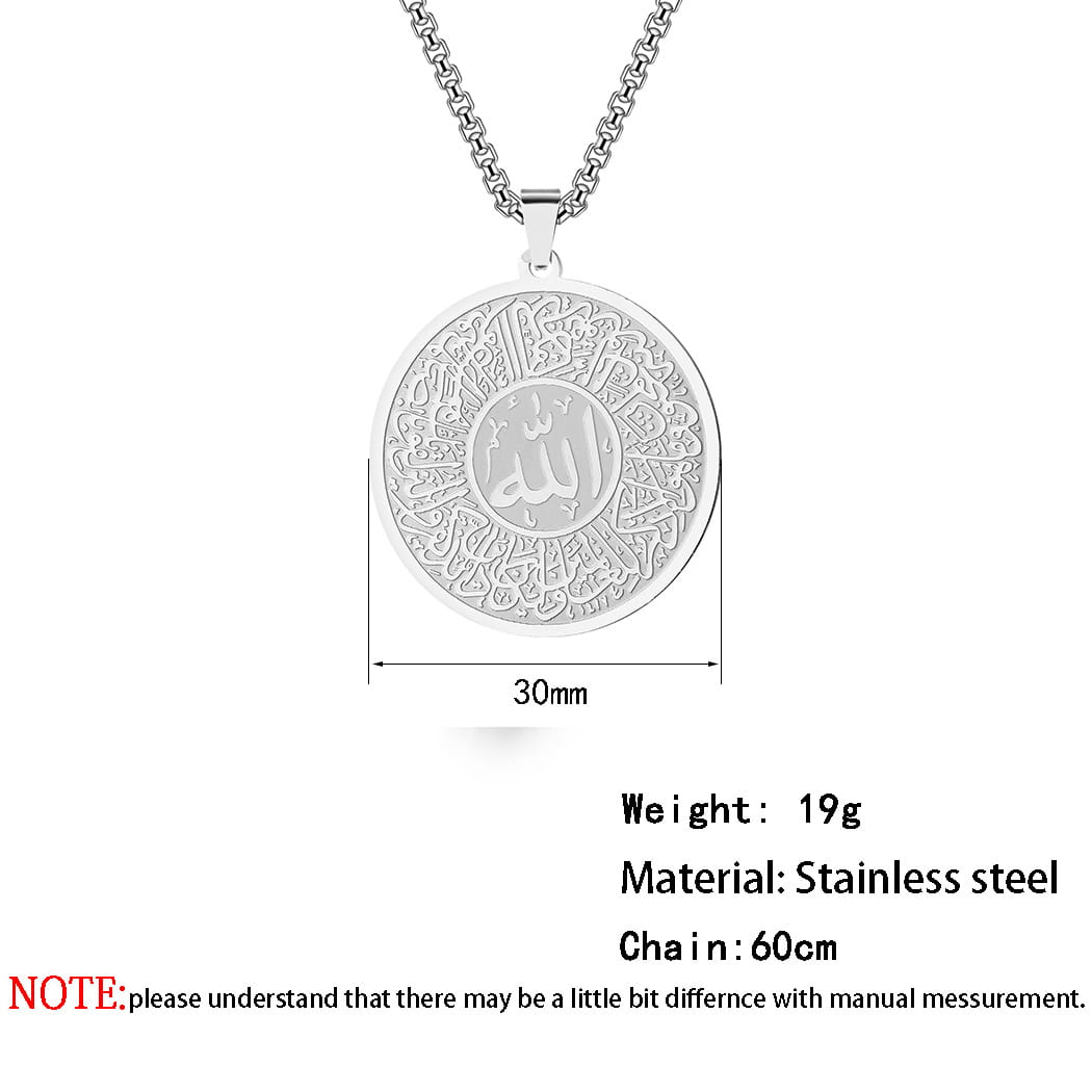 Men Calligraphy Necklace Accessories Jewellery