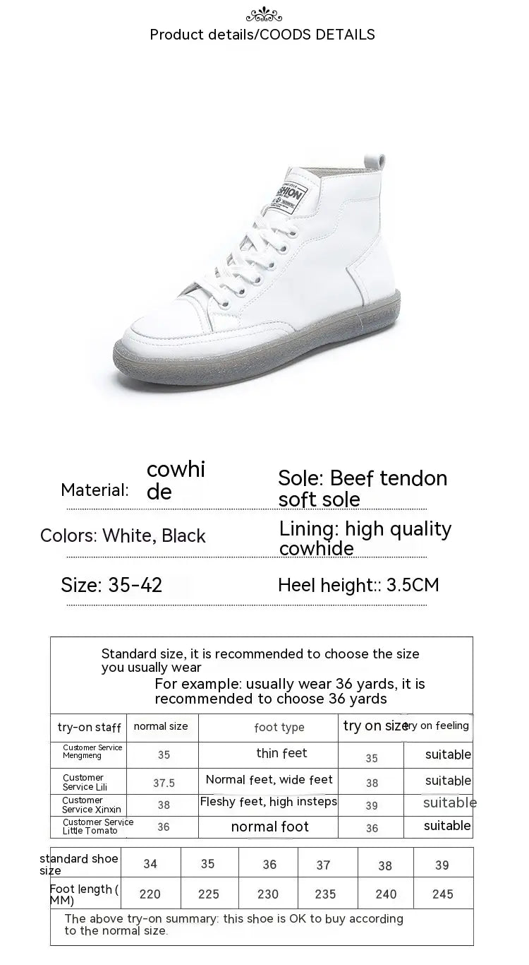 Ankle Boots Plus Size Autumn And Winter Wild Beef Tendon Soft Bottom Genuine Leather Shoes Flat Martens Boots