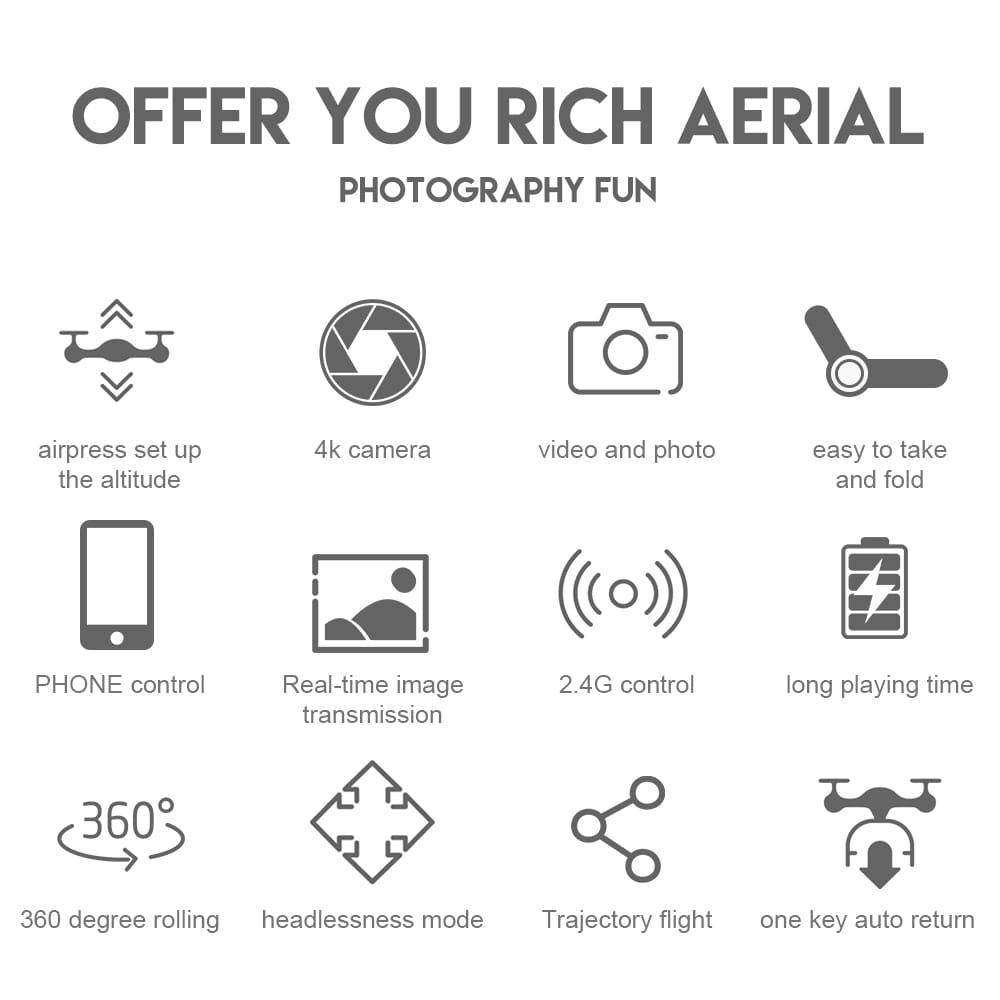 Dual-Lens Folding Drone Fixed-Height Four-Axis Aerial Photography Remote Control