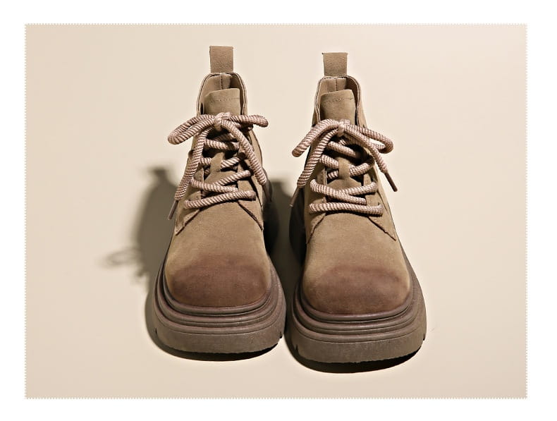Women’s Thick-soled Lace-up Retro Matte Ankle Trendy Cool British Fan Boots
