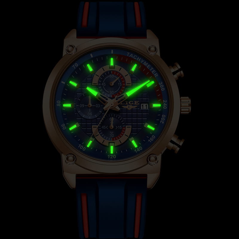 New Creative Design Blue Watches Men Luxury Quartz Wristwatch Stainless Steel Chronograph Sport Men Watch Relogio