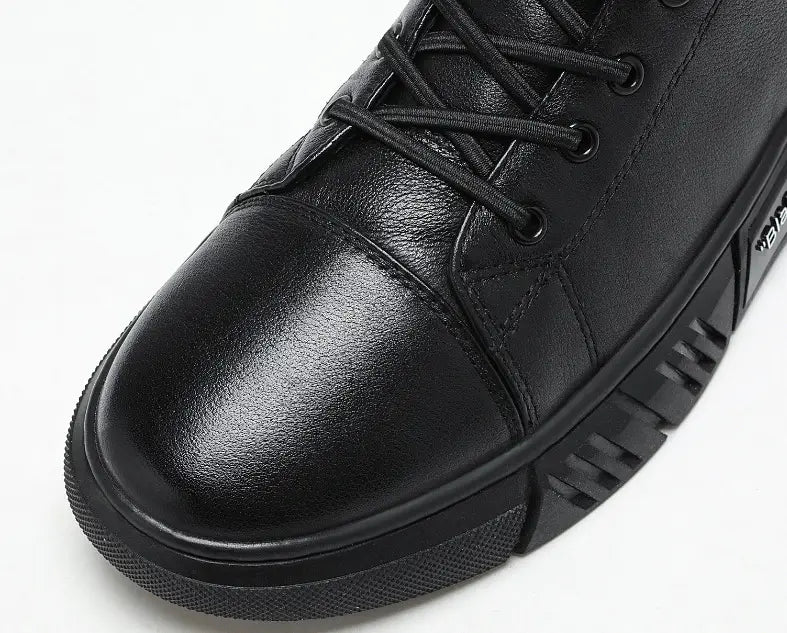 Men’s New Leather Plush Martin Boots Casual