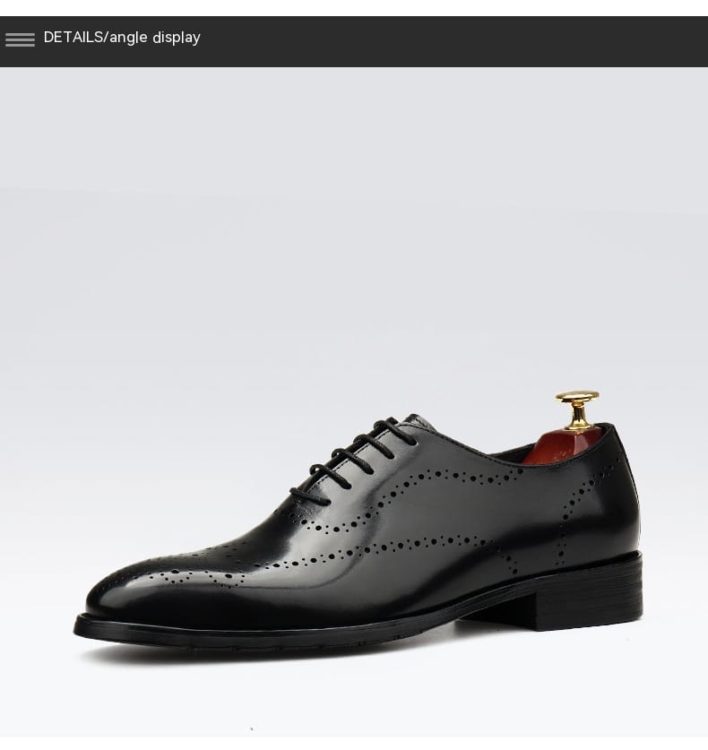 British Pointed Toe Business Formal Wear Lace-up Shoes Men