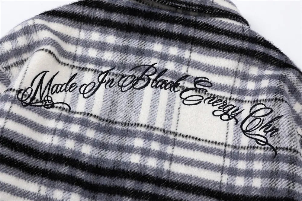 Autumn And Winter Padded Plaid Shirt Coat For Men