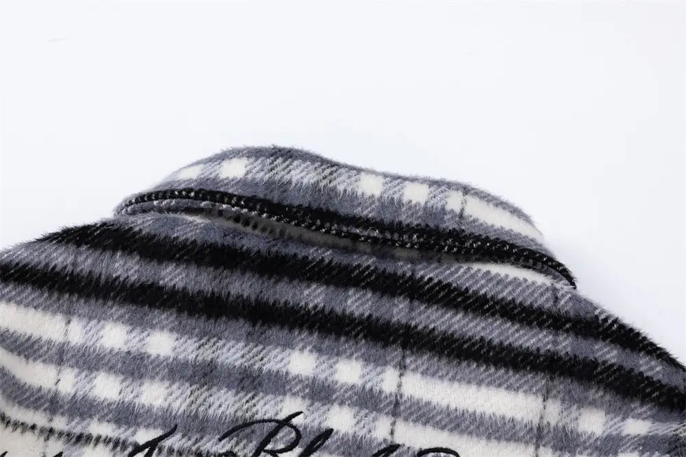 Autumn And Winter Padded Plaid Shirt Coat For Men