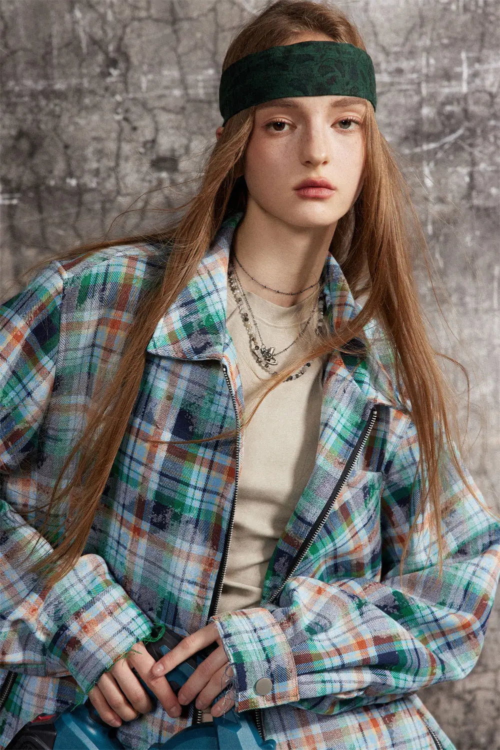 Distressed Plaid Long-sleeved Shirt For Men