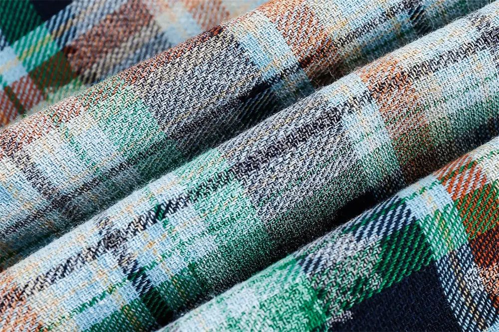 Distressed Plaid Long-sleeved Shirt For Men